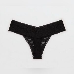 Aerie Black Lace Thong
